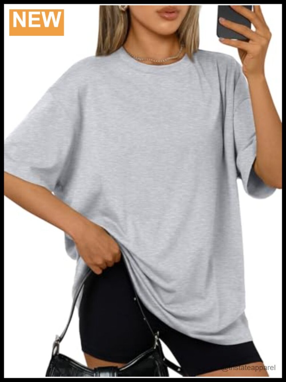 Oversized Drop Shoulder Crew Neck T-Shirt Short Sleeve Summer Tee